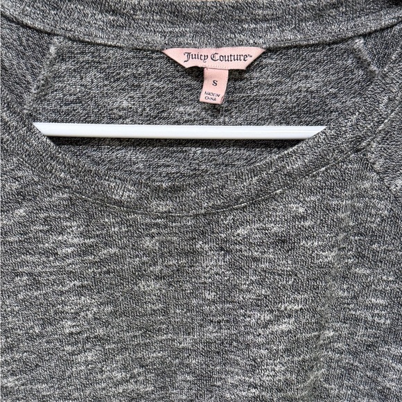 Juicy Couture heather gray knot-front long sleeve top women’s pre-loved small - Picture 2 of 3